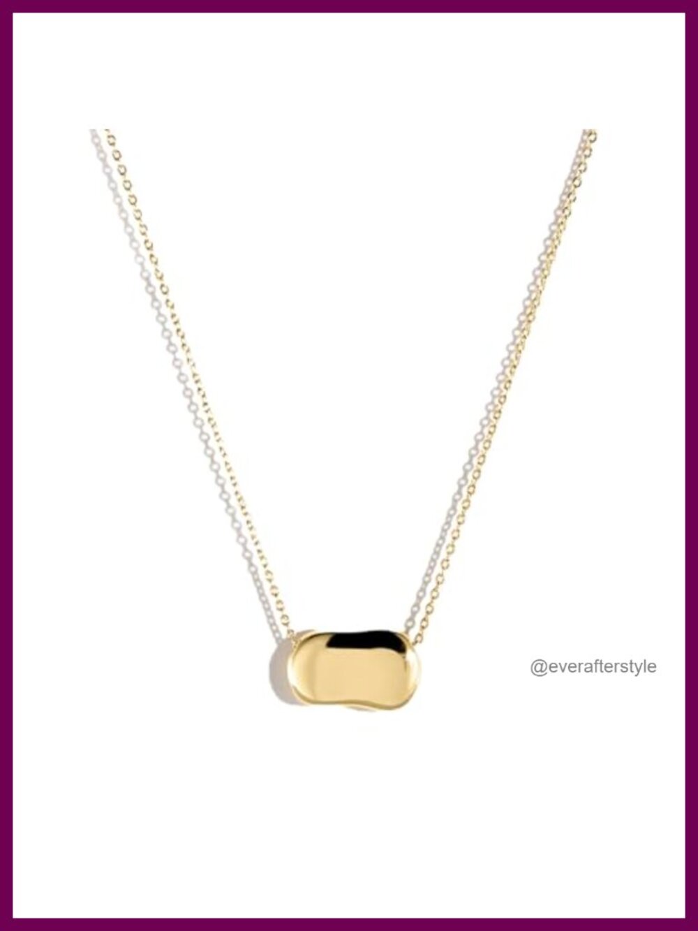 14k Gold Plated Layering Necklace Minimalist Organic Charm Pendant
